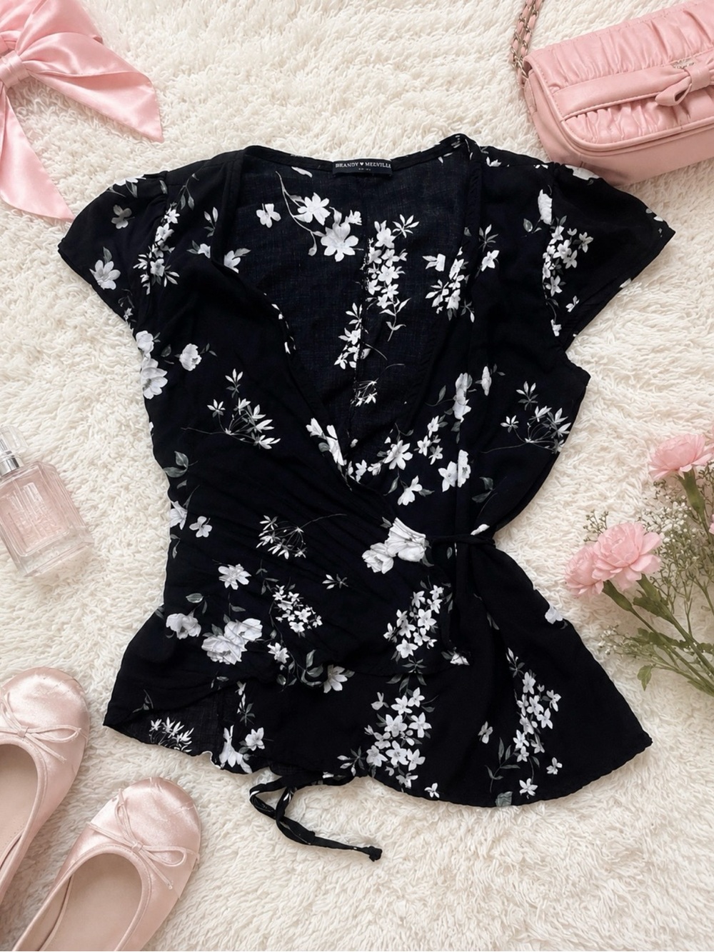 Floral Wrap Blouse